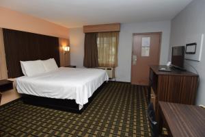 pokój hotelowy z łóżkiem i telewizorem w obiekcie University Manor Inn w mieście Buffalo