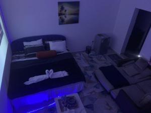 Zimmer mit 2 Betten und TV in der Unterkunft The theatre room in Abu Dhabi