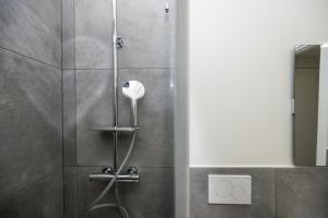 a shower with a shower head in a bathroom at Airguest Pianella Rooms in Milan +37 photos