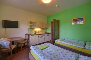 Posteľ alebo postele v izbe v ubytovaní Apartmány Stříbrňák