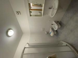 a bathroom with a shower and a toilet and a sink at Holiday Homes in Tiarno di Sotto/Ledrosee 22703 in Tiarno di Sotto