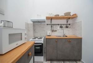 Kuchyň nebo kuchyňský kout v ubytování Dora's Apartments