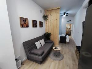 a living room with a couch and a table at Apartamento Río Turia B in Valencia