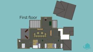 Grundriss der ersten Etage eines Hauses in der Unterkunft Pelican Escape Executive Home in Cams Wharf