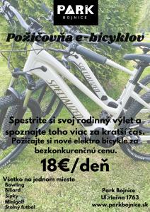 um folheto para aluguer de bicicletas em Apartmán Castle Bojnice em Bojnice