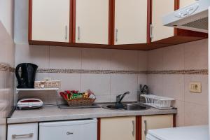 een keuken met een wastafel en een aanrecht bij Studio33 in Konik
