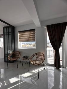 Posezení v ubytování Blue apartment