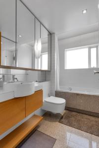 Koupelna v ubytování Audur Guesthouse