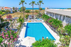 an overhead view of a swimming pool at a resort at Missiria Apartments in Rethymno