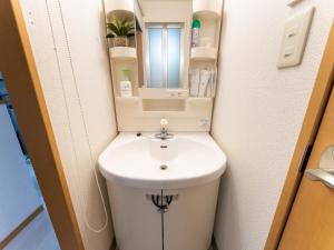 małą łazienkę z toaletą i umywalką w obiekcie Shinjuku, Hatsudai Sta 7min walk,PS5,Switch,Wi-Fi w Tokio