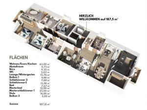 a floor plan of the villa with the price at BergChalet in Garmisch-Partenkirchen