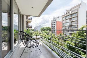 a balcony with a bench and a view at Gregoria Perez 3500 'b' - 1 Bd In Colegiales in Buenos Aires