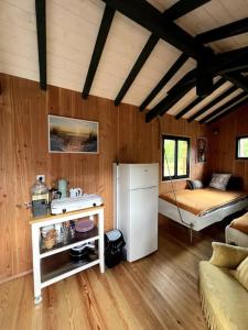Kuchyň nebo kuchyňský kout v ubytování Camping la Kahute - Tiny House au coeur de la fôret