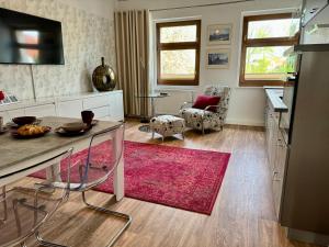 TV a/nebo společenská místnost v ubytování Apartment im Elbtal Dresden, Meißen, Moritzburg