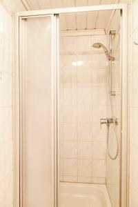 法伊詩特瑙的住宿－Pferdehof Almgut，带淋浴和浴缸的浴室