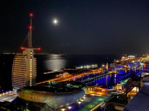 Ein allgemeiner Blick auf Bremerhaven oder ein Stadtblick von der Ferienwohnung aus