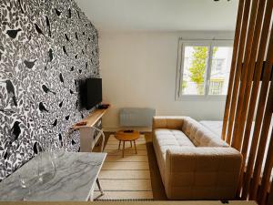 TV a/nebo společenská místnost v ubytování Appartement Bird II proche centre gare, parking