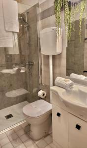 een badkamer met een toilet, een douche en een wastafel bij SanZenoHome StayInVerona Full Apartment in Verona