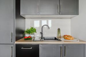 Kuchyňa alebo kuchynka v ubytovaní Apartament Ostrobramska - Praga Południe