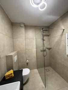 Bilik mandi di Sea Whisper apartament Hevenia Pogorzelica