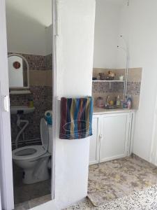 a bathroom with a toilet and a sink at Studio CoCoti in Tataouine