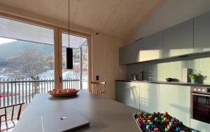 Cucina o angolo cottura di Bio Design Appartements DAS GRAUE SCHAF - Kärnten Card im Sommer inklusive