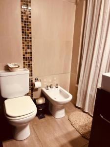 een badkamer met een toilet en een wastafel bij El mejor monoambiente de Villa Devoto in Buenos Aires