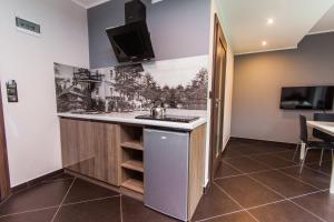 Apartamenty Dawna Wisłaにあるキッチンまたは簡易キッチン