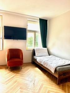 Ένα ή περισσότερα κρεβάτια σε δωμάτιο στο NewAPT next to Wenceslas Square