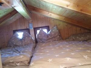 - une chambre avec 2 lits dans une cabine dans l'établissement Schernthaner mountain hut, à Taxenbach