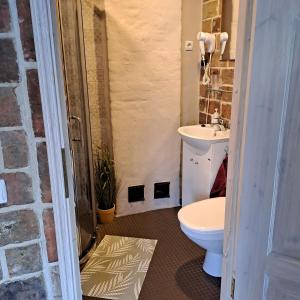 a bathroom with a toilet and a sink at Tagalahe Apartment in Haapsalu +12 photos