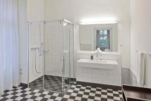 un bagno con doccia e lavandino di Boutique-Hotel Auberge Langenthal a Langenthal