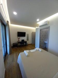 Televízia a/alebo spoločenská miestnosť v ubytovaní Qvattro stagioni panoramic suites