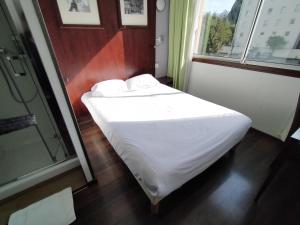 Postel nebo postele na pokoji v ubytování Hôtel Du Centre Annemasse