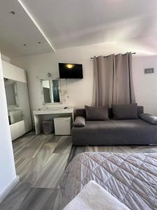 TV a/nebo společenská místnost v ubytování Akrogiali Hotel