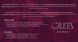 um folheto para uma clínica com flores roxas em Six Apartments by Caleta Homes em Málaga