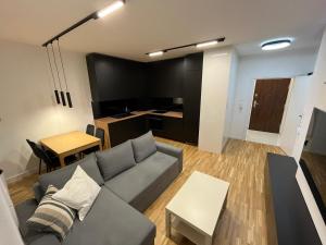 a living room with a couch and a table at Apartamenty Cieszyn in Cieszyn