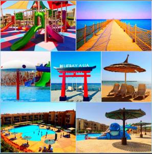 a collage of photos of a resort with a pool at Blue Bay Asia Sokhna Aqua Park for rent O o in Ain Sokhna +3 photos