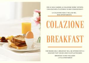 a flyer for a breakfast with a plate of eggs and toast at RESIDENZA ORTENSIA in Petacciato