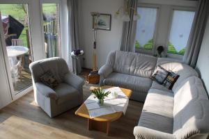 Ruang duduk di Wohnung in Pilsum mit Eigener Terrasse