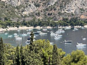 a bunch of boats in a body of water at Luxury villa Panoramic Sea View Near Monaco in Éze