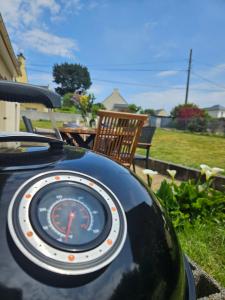 a close up of a car with a speedometer at Ty Pesked Ru in Saint-Quay-Perros