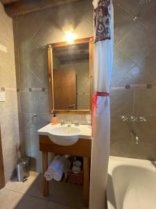 Koupelna v ubytování Cabañas Mapu Suyai + 31 fotografií