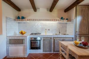 A kitchen or kitchenette at Villa Capo Coda Cavallo piscina privata