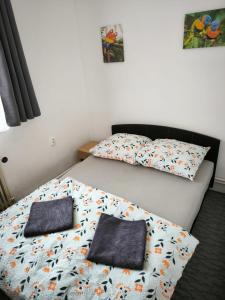 Postel nebo postele na pokoji v ubytování Apartmán u potoka