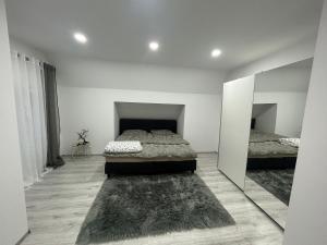 - une chambre avec 2 lits et un miroir dans l'établissement Casa Señora, 