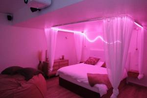 Postel nebo postele na pokoji v ubytování Logement amoureux de luxe collé à PARIS