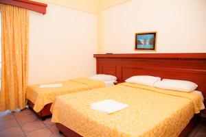 Postel nebo postele na pokoji v ubytování Olympion Beach Hotel