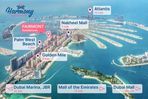 um mapa da marina na marina de Dubai em Harmony Vacation Homes - South Residence em Dubai