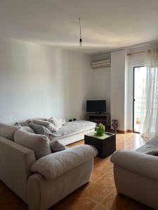 a living room with two couches and a tv at Apartment Zoi in Golem